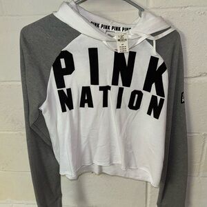 Brand new pink crop top hoodie